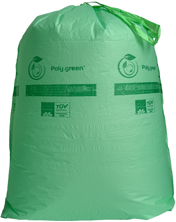 G6515 - SAC POUBELLE BIODEGRADABLE - LIEN COULISSANT - 40L - 500 x 650 - 25µ - NBG