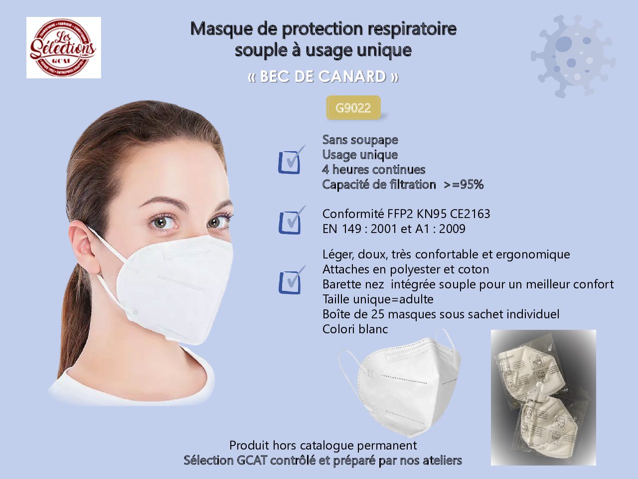 Masque de protection Respiratoire FFP2 (Sachet individuel) - Noir