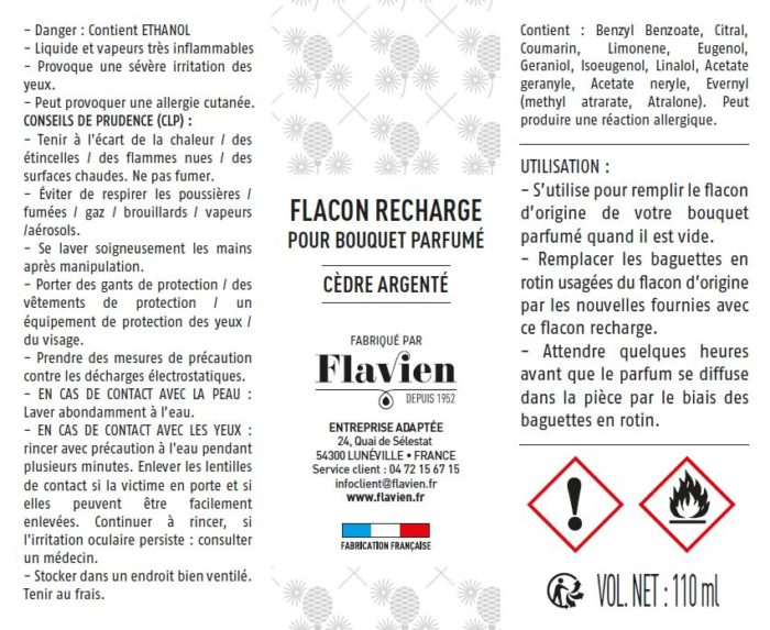 étiquette Bouquet parfumé Cèdre argenté